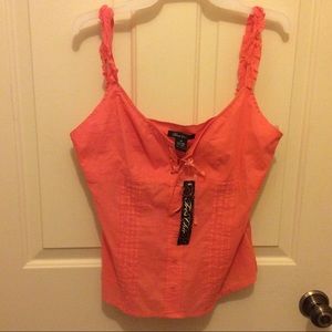 New Tres Chic orange side zip fitted camisole M